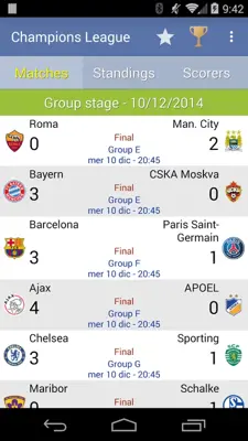 Champions League android App screenshot 8